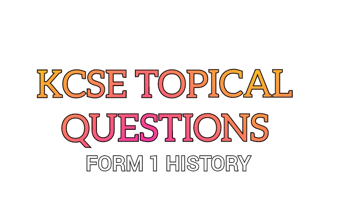 Form 1 History Topical Questions : Introduction To History